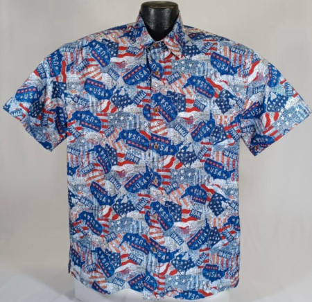 Denim Patriotic Hawaiian Shirt